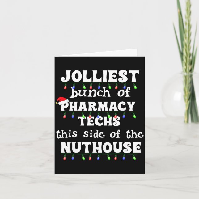 Funny Christmas Matching Group Work Pharmacy Techn Card (Front)