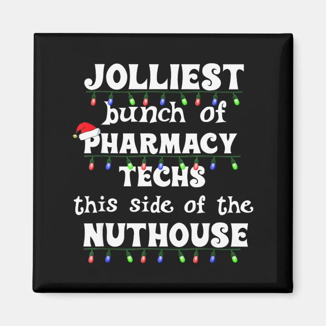Funny Christmas Matching Group Work Pharmacy Techn Magnet (Front)