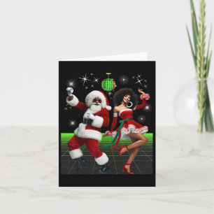 Funny Christmas Melanated Santa And Mrs Claus Danc Card