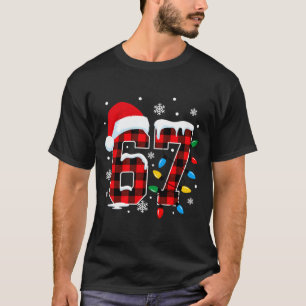 Funny Christmas Meme 67 Red Buffalo Plaid Xmas Paj T-Shirt