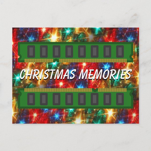 Funny Christmas Memories Pun  Holiday Postcard (Front)