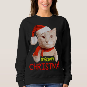 Funny Christmas Meowy Cat Kitty Xmas Sweatshirt