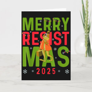 Funny Christmas Merry Resistmas 2025 Portland Frog Card