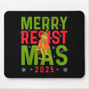 Funny Christmas Merry Resistmas 2025 Portland Frog Mouse Mat