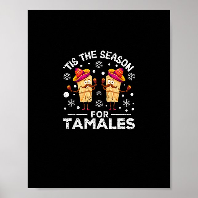 Funny Christmas Mexican Food Tis The Season For Ta Poster (Front)