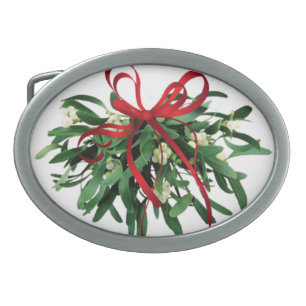 Funny Christmas Mistletoe Belt Buckle