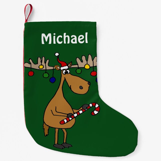 Funny Christmas Moose Stocking (Front)
