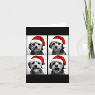 Funny Christmas Morkie Santa Dog Lover Photo Booth Card