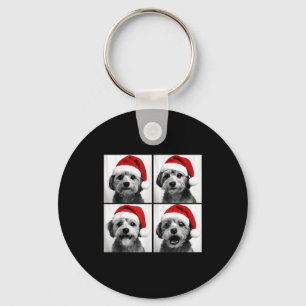 Funny Christmas Morkie Santa Dog Lover Photo Booth Key Ring