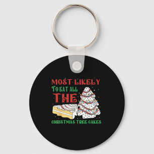 Funny Christmas Most Likely To Eat All The Xmas Tr Key Ring