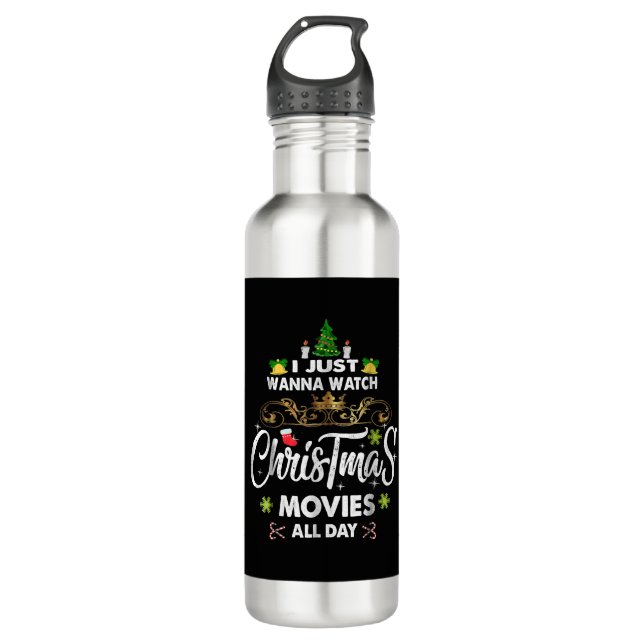Funny Christmas Movie , Christmas Movies 710 Ml Water Bottle (Front)