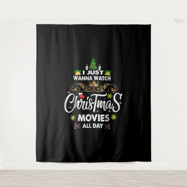 Funny Christmas Movie , Christmas Movies Tapestry (Front)