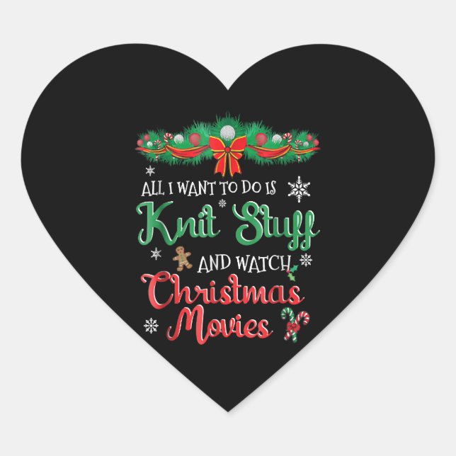 Funny Christmas Movie Heart Sticker (Front)