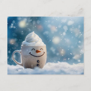 Funny Christmas Mug as Snowmann Postcard