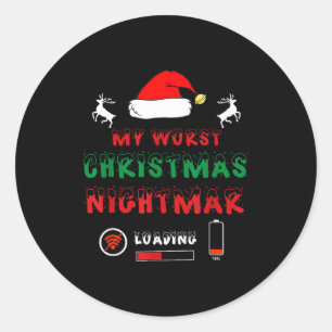 Funny Christmas My Worst For Gamers  Classic Round Sticker