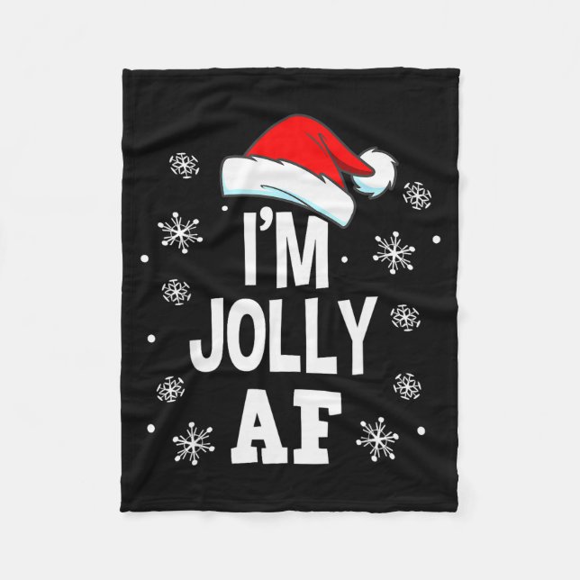 Funny Christmas Naughty Adults Pajama, Santa I'm J Fleece Blanket (Front)