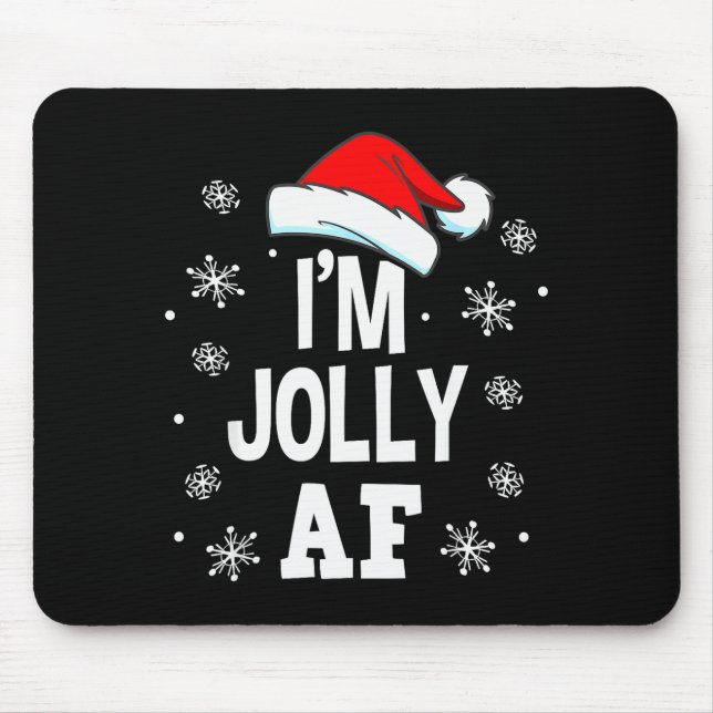 Funny Christmas Naughty Adults Pajama, Santa I'm J Mouse Mat (Front)