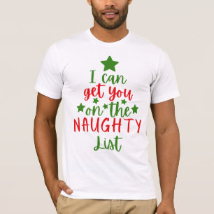 Funny Christmas naughty list tree T-Shirt