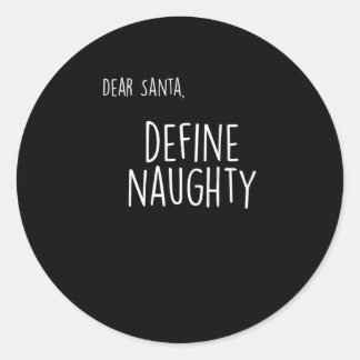 Funny Christmas Naughty Nice Santa Checklist Classic Round Sticker