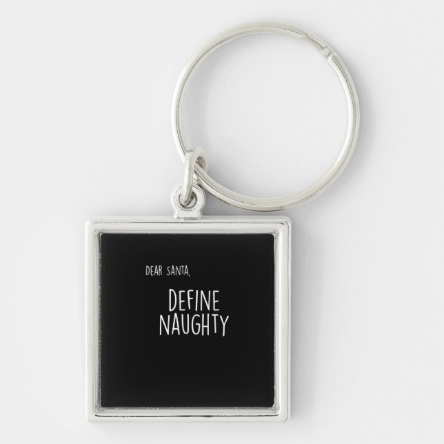 Funny Christmas Naughty Nice Santa Checklist  Key Ring (Front)