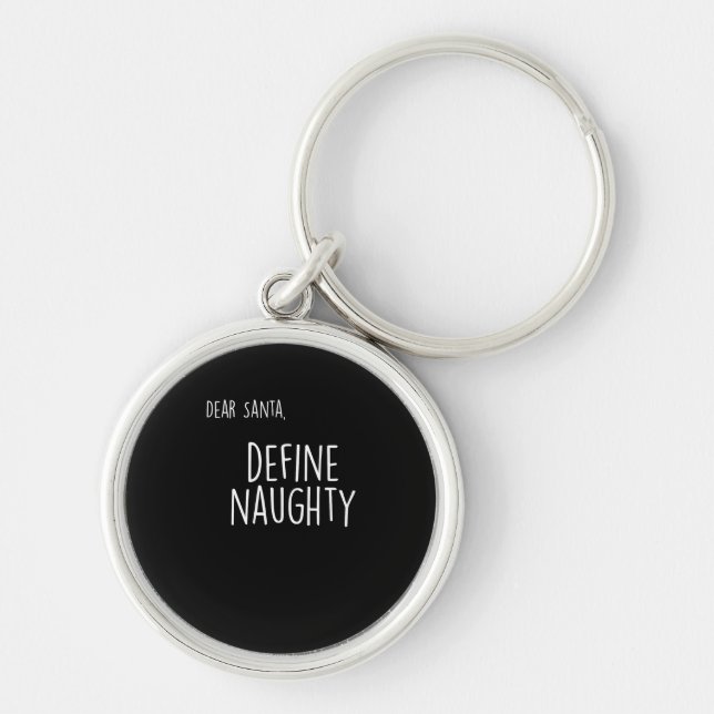Funny Christmas Naughty Nice Santa Checklist  Key Ring (Front)