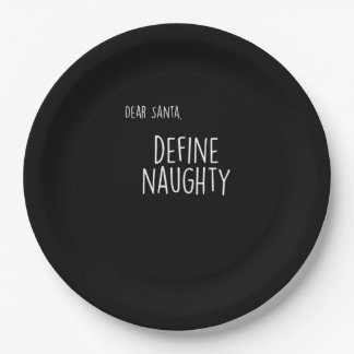 Funny Christmas Naughty Nice Santa Checklist Paper Plate