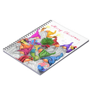 Funny Christmas Notebook Gift Happy Gnomes Party