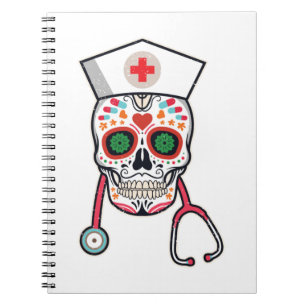 Funny Christmas Nurse Crew Reindeer Santa red plai Notebook