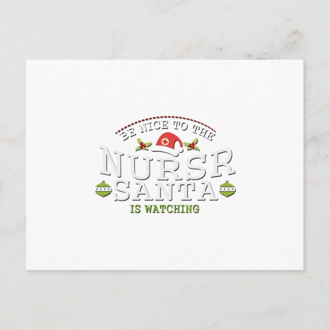 Funny Christmas Nurse nursing Gifts Holiday Postcard (Front)