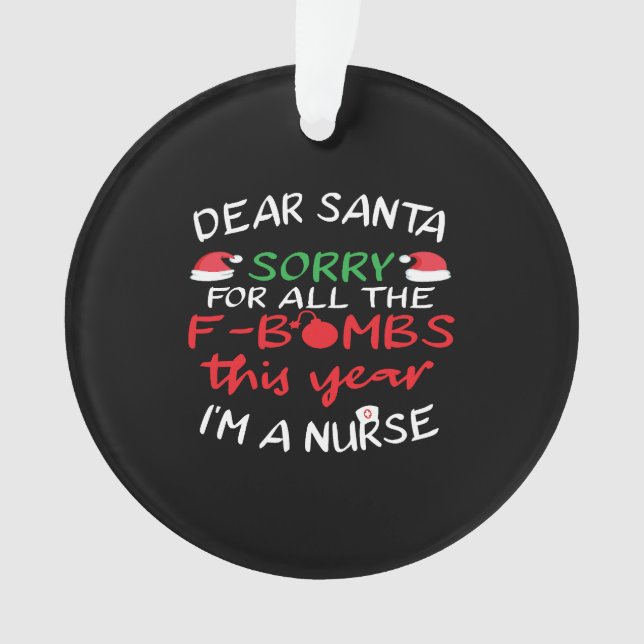 Funny Christmas Nurse Ornament (Front)