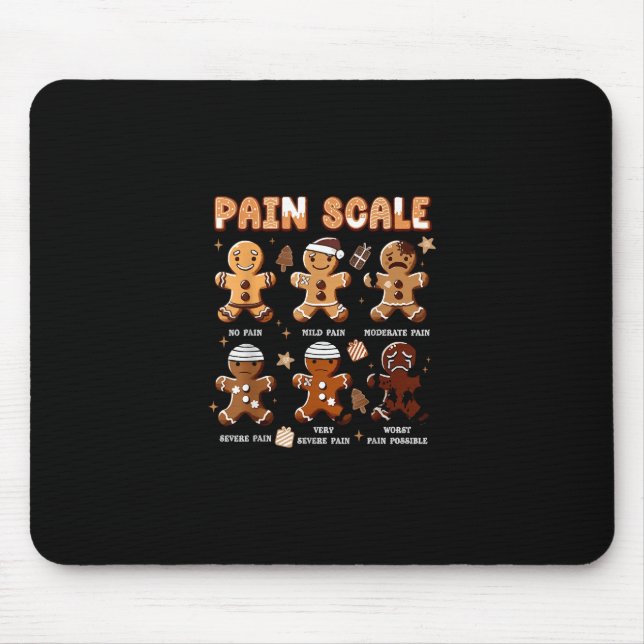 Funny Christmas Nurse Shirt Xmas Nurse Pain Scale  Mouse Mat (Front)