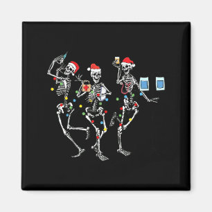 Funny Christmas Nurse Skeleton Nurse Dance Stethos Magnet