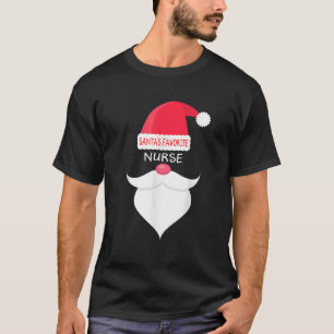 Funny Christmas Nursing Santa s Favorite Nurse T-Shirt