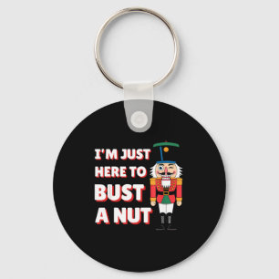 Funny Christmas Nutcracker- Bust A Nut Funny Mens  Key Ring