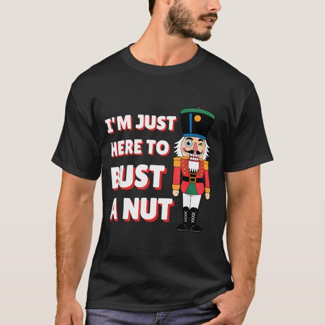 Funny Christmas Nutcracker- Bust A Nut Funny Mens  T-Shirt (Front)