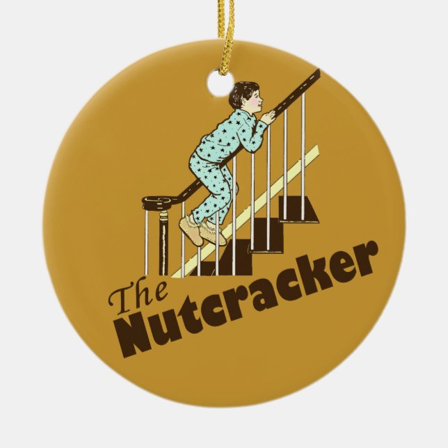 Funny Christmas Nutcracker Ceramic Tree Decoration (Front)