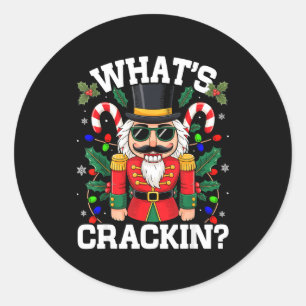 Funny Christmas Nutcracker Men Kids N Boys Whats C Classic Round Sticker