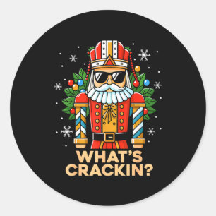 Funny Christmas Nutcracker Men Kids Teen Boys What Classic Round Sticker