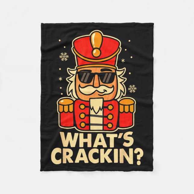 Funny Christmas Nutcracker Men Kids Teen Boys What Fleece Blanket (Front)