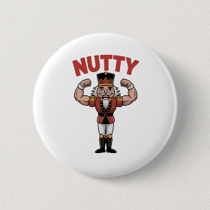 Funny Christmas Nutcracker Nuty Natural Fitness  6 Cm Round Badge
