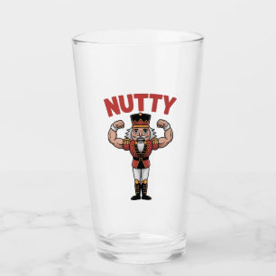 Funny Christmas Nutcracker Nuty Natural Fitness  Glass