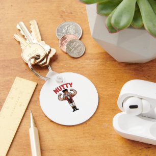 Funny Christmas Nutcracker Nuty Natural Fitness Key Ring