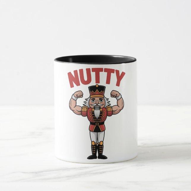 Funny Christmas Nutcracker Nuty Natural Fitness  Mug (Center)
