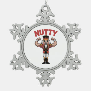 Funny Christmas Nutcracker Nuty Natural Fitness Snowflake Pewter Christmas Ornament