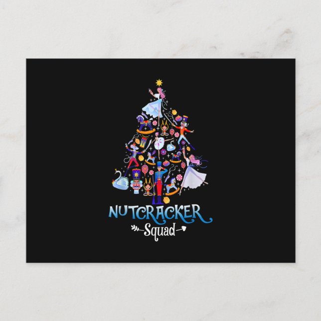 Funny Christmas Nutcracker Squad Ballet Dance Kids Postcard (Front)