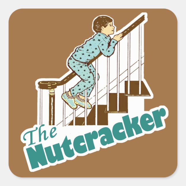 Funny Christmas Nutcracker Square Sticker (Front)