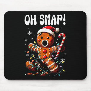 Funny Christmas Oh Snap Gingerbread Man Xmas Men W Mouse Mat