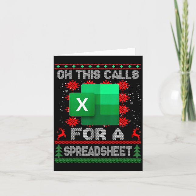Funny Christmas Oh This Calls For A Spreadsheet Sa Card (Front)