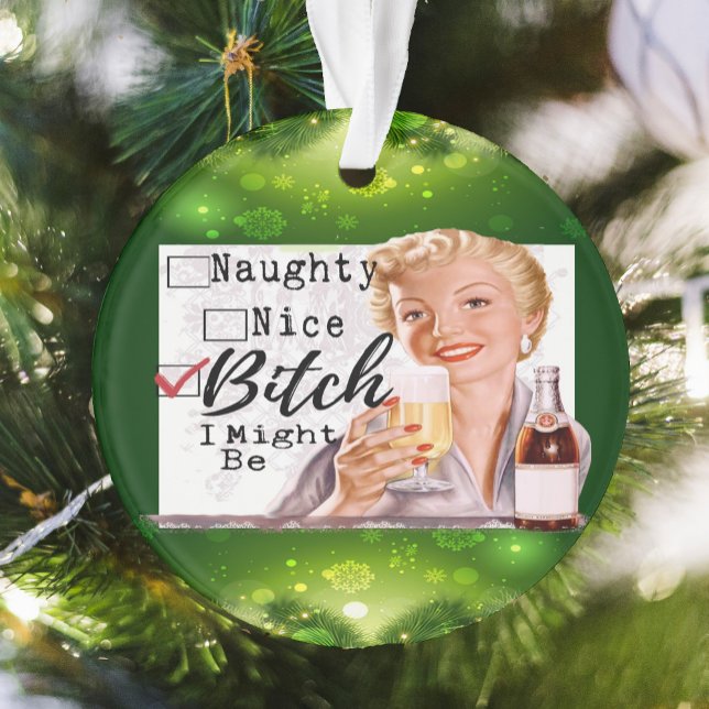 Funny Christmas Ornament Best Friend Naughty Nice? (Creator Uploaded)