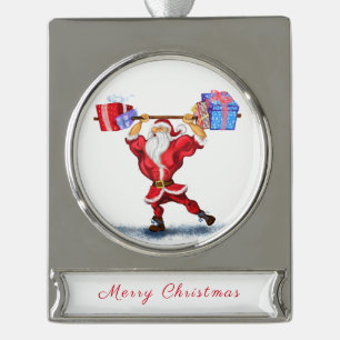 Funny Christmas Ornament Gift Bodybuilder Santa